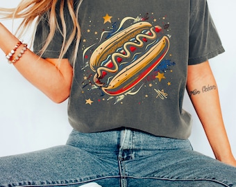 Hotdog 4th of July Comfort Colors® T-shirt, USA Party Tee