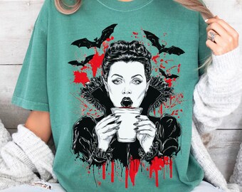 Vintage Vampir Dracula Shirt, Gothic Horror T-Shirt, gruselige Halloween-Kleidung