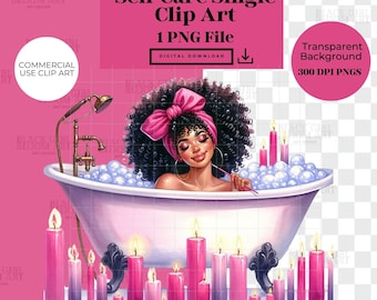 Imágenes Prediseñadas de cuidado personal de chica negra, pegatinas de planificador, cuidado personal, imágenes prediseñadas de Bliss Spa, chica negra, imágenes prediseñadas relajantes, imágenes prediseñadas de acuarela, imágenes prediseñadas de belleza