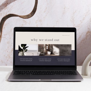 Minimal Modern PowerPoint Presentation Template, Ivory Gray Slate Minimal Pitch Deck, Modern Canva PPT Template, Business Presentation