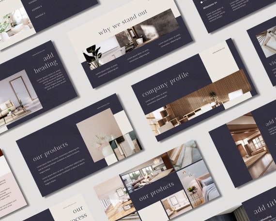 Minimal Modern PowerPoint Presentation Template, Ivory Slate Gray Minimal Pitch Deck, Modern Canva PPT Template