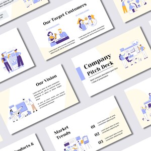 Minimal Modern PowerPoint Presentation Template, Blue Yellow Clean Minimal Pitch Deck, Modern Canva PPT Template
