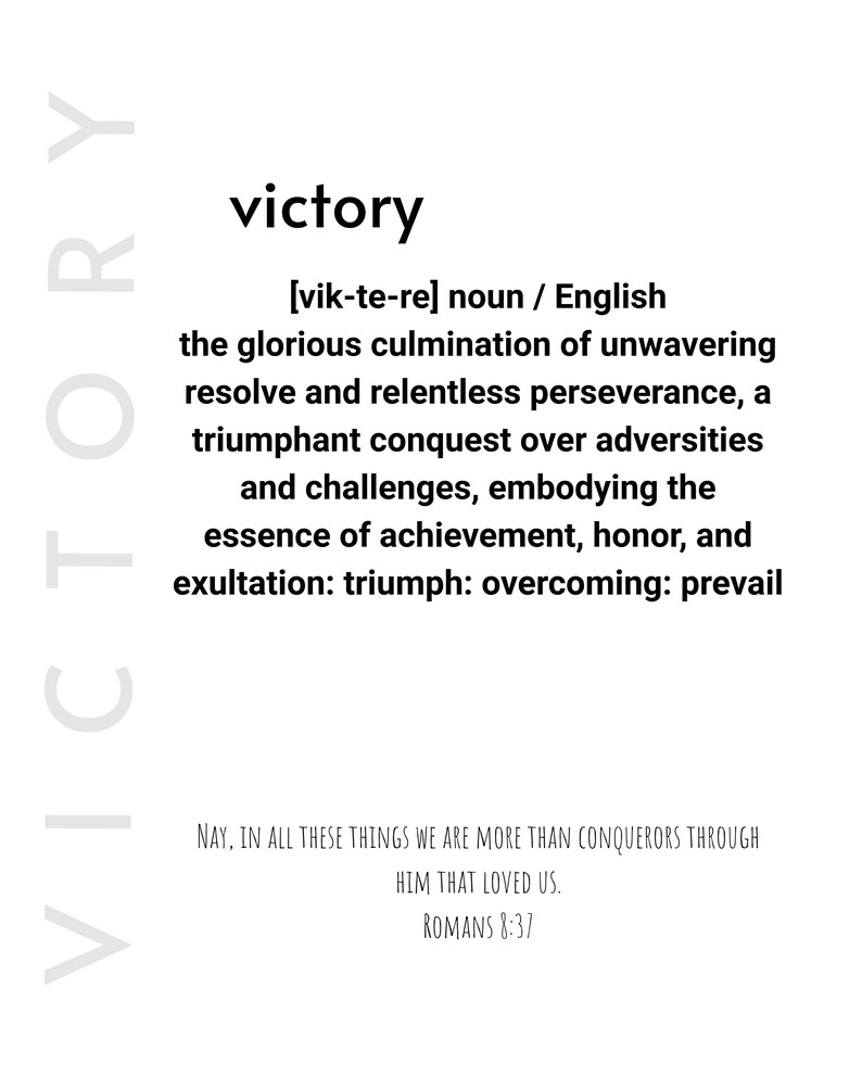 Bible Verse Romans 8:37, Victory Motivational Definition, Wall Art ...