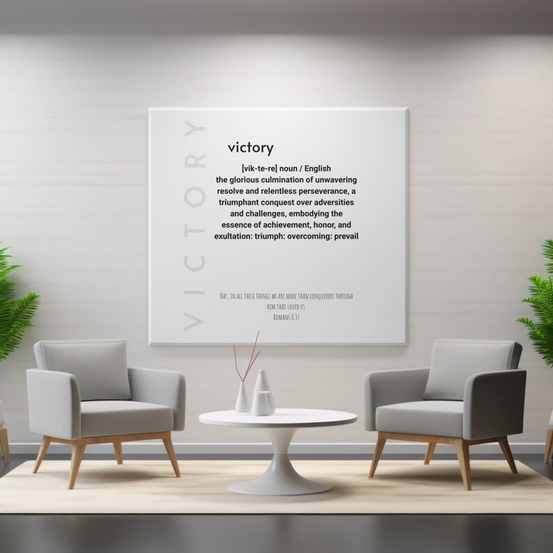 Bible Verse Romans 8:37, Victory Motivational Definition, Wall Art ...