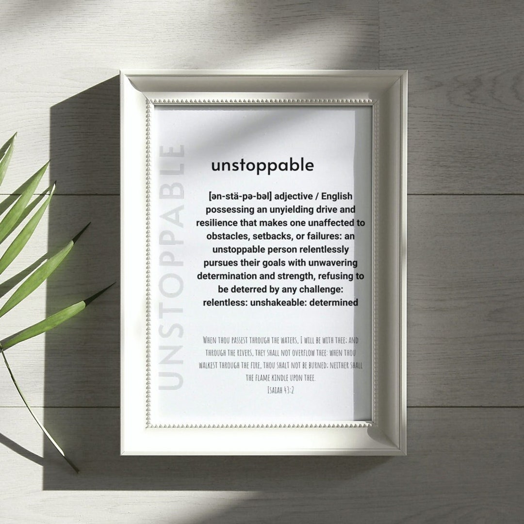 Bible Verse Isaiah 43:2, Unstoppable Motivational Definition, Wall Art