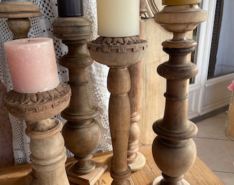 Alter Kerzenhalter aus Holz, Upcycling