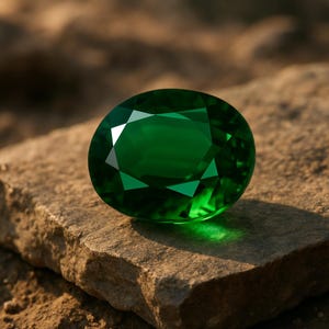 20 Carat Green Gemstone Lab Created | Handmade Oval Cut Loose Emerald | Synthetic Green Stone for Jewelry Making | Gem Collector Gift