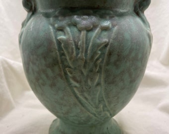 BEAUTIFUL Vintage McCoy "Forget Me Not" Floral Pottery Vase (740) GREEN