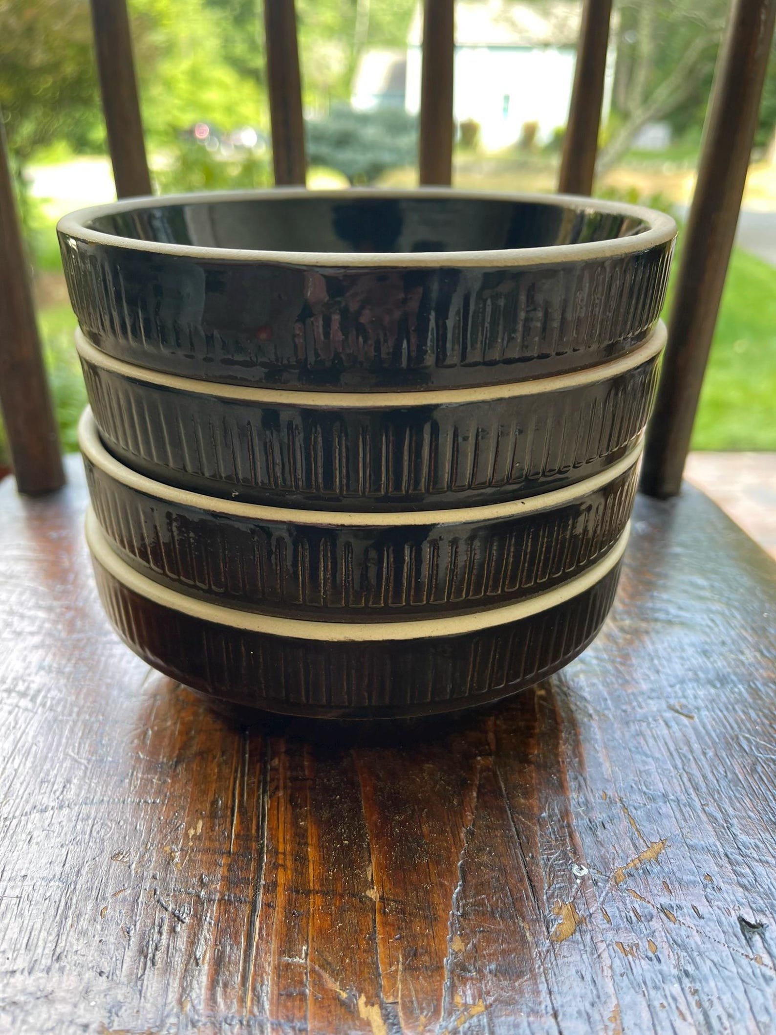 4 Americana General Vintage Ruckle Pottery Cereal Bowls Bown Pottery - Etsy