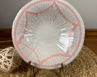 Anthropologie Taka Bowl - Hand-Painted Pink Floral Glazed Ceramic