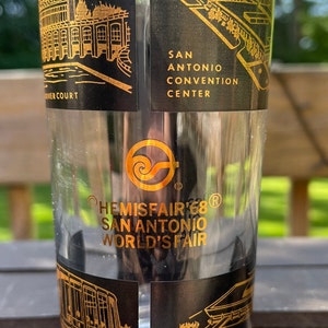 Vintage 1968 San Antonio World Hemisphere Souvenir Glass