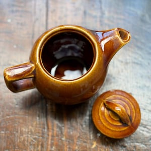 Vintage MCM McCoy Pottery Brown Individual Small Teapot Creamer RETRO