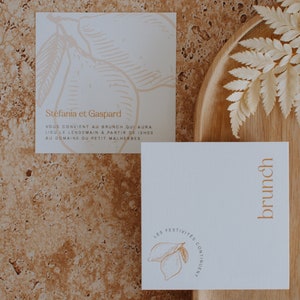 Carton brunch personnalisable - mariage, anniversaire, fête - chic et moderne - Collection Sweet Lemon