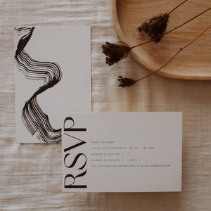 Anpassbare Antwortkarte – Hochzeit, Geburtstag, Party – schick und modern – Minimal Botanic Collection