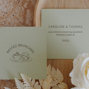Carton brunch personnalisable - mariage, anniversaire, fête - chic et moderne - Collection Serenity