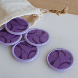 Lot de 10 sceaux de cire auto-adhésifs - coloris mauve motifs géométriques