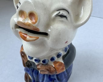 Vintage Kitsch Ceramic Piggy Bank Pig