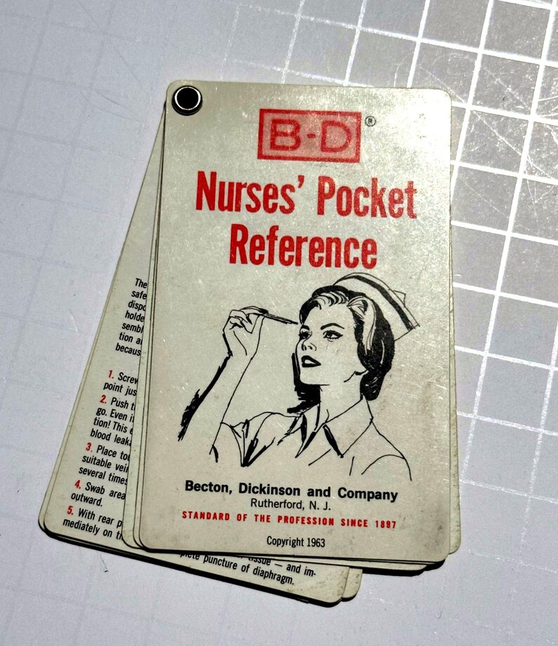 B-D Nurses’ Pocket Reference Booklet Becton Dickson and Company 1963 - Etsy