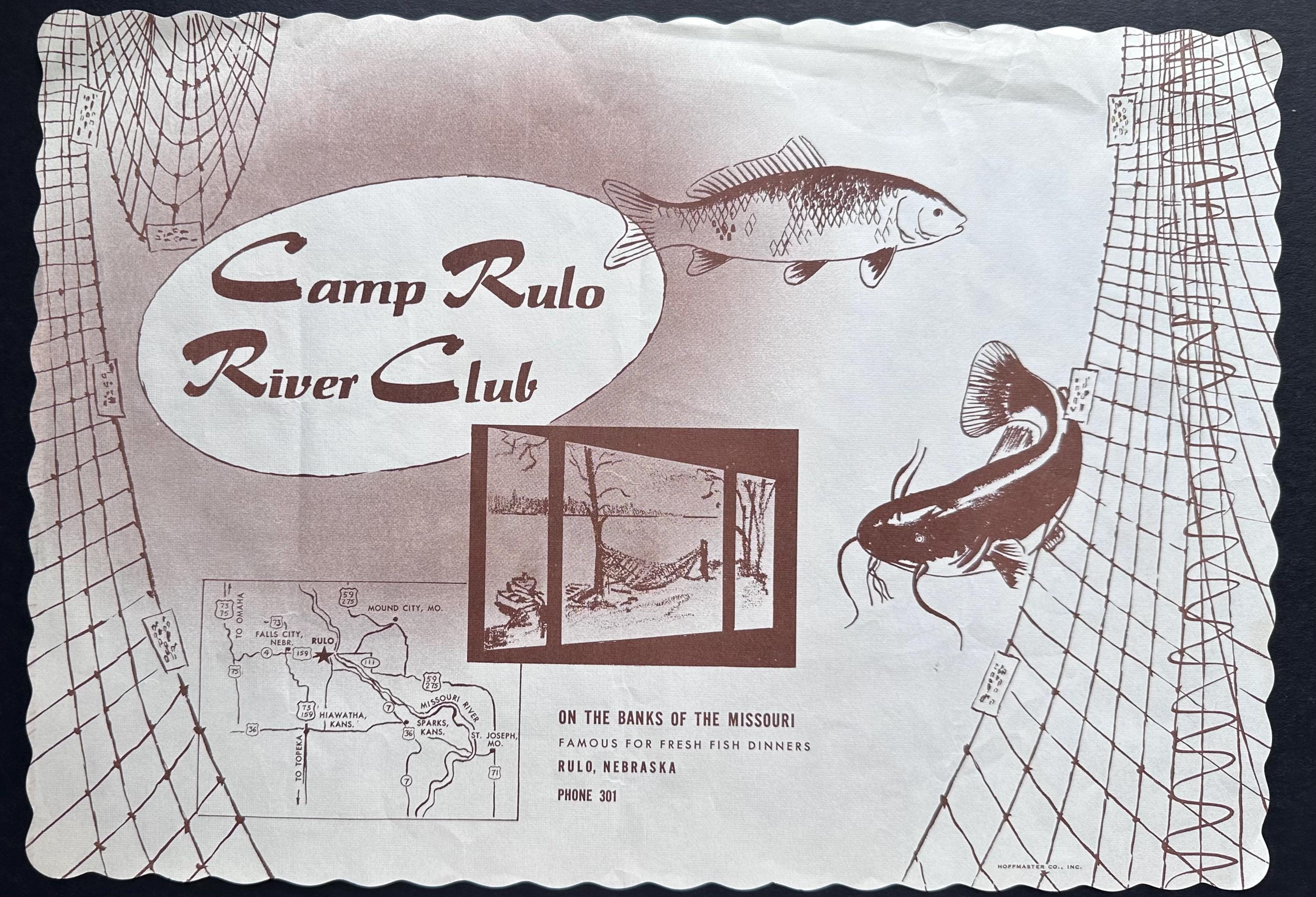 Vintage Camp Rulo River Club Placemat and Napkin - Etsy