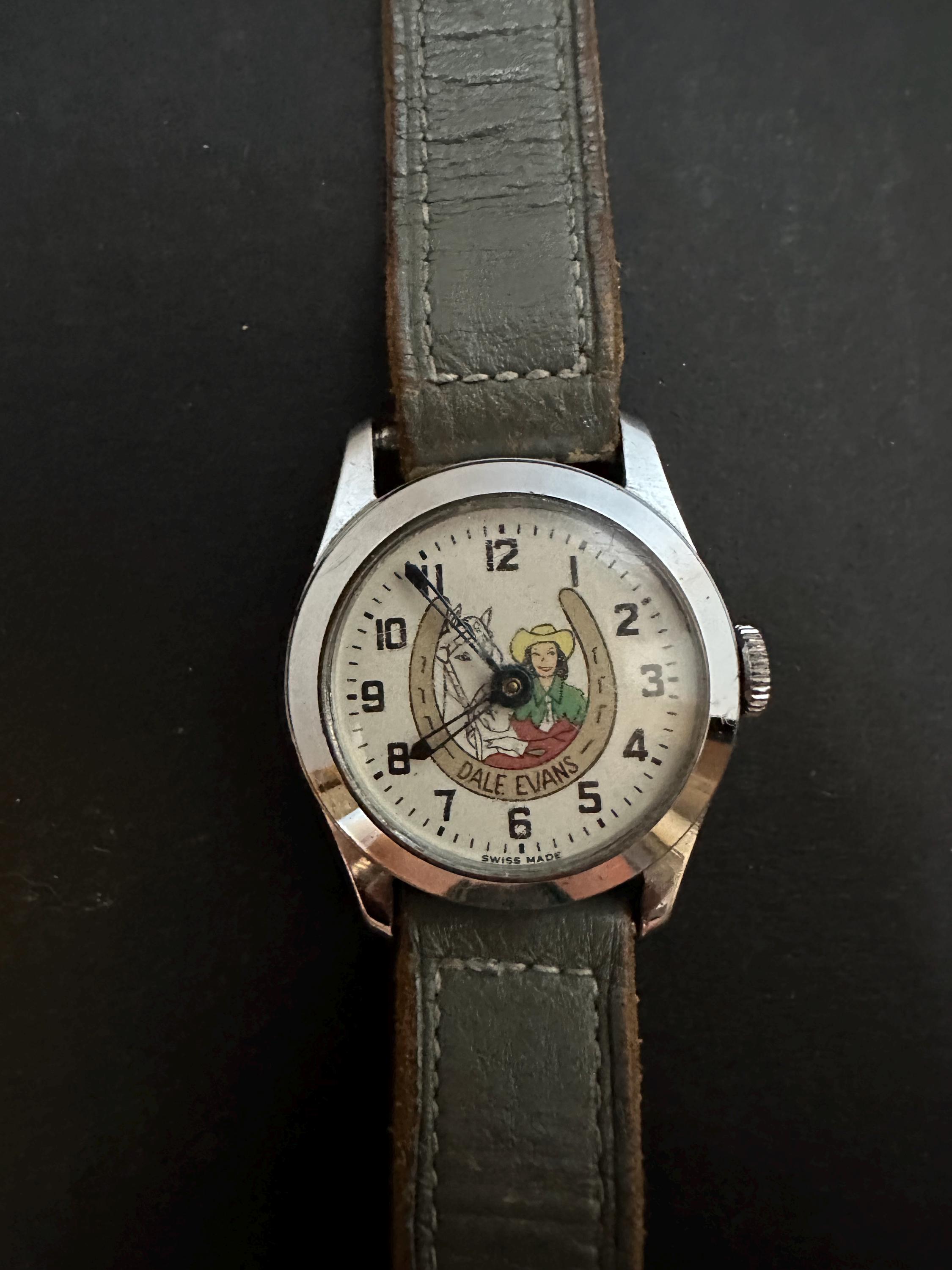 Dale Evans & Trigger watch. P1949 Vintage HAPPY TRAILS Roy Rogers and Dale Evans Fossil  main image 2