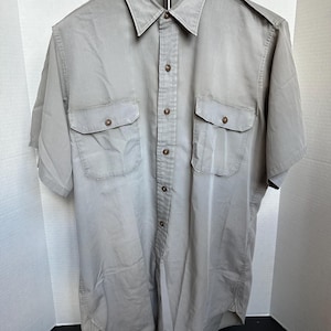 Handmade Grey Short Sleeve Button Down