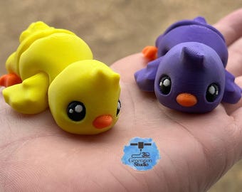 Cute 3D Fidget Chick + Egg | Basket Stuffer | Easter Egg Hunt Gift | Easter Decor | Articulated Flexi Chick Toy | Cute Spring Gift