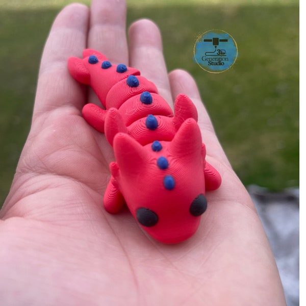 Baby Dragon | Articulated Baby Dragon | 3D Printed Articulated Cute Baby Dragon | Renaissance Fair | Wyvern Dragon | Party Favors Fidget Toy