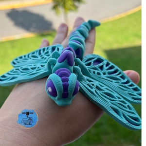 Cute 3D Printed Articulatef Dragonfly | Poseable Insect Figurine | Dragonfly with Articulated Wings | Flexible Insect Sculpture Perfect Gift
