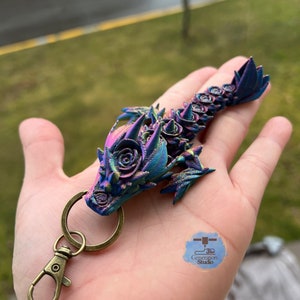Rose Tadling Keychain | Tadling Dragon Keychains| Dragon Head keychain| Articulated Dragon | 3D Printed Fantasy Rose Dragon Charm | Desk Toy