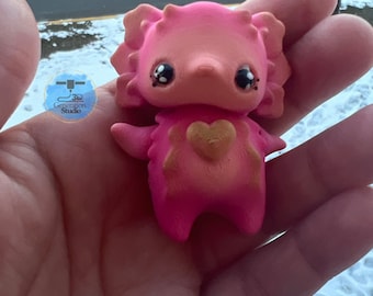 Articulated Axolotl l Fidget Toy - Cute Stress Relief Pixie Creature, Desk Companion  Unique Gift | 3D Printed Axolotl | Flexi Sensory Toy