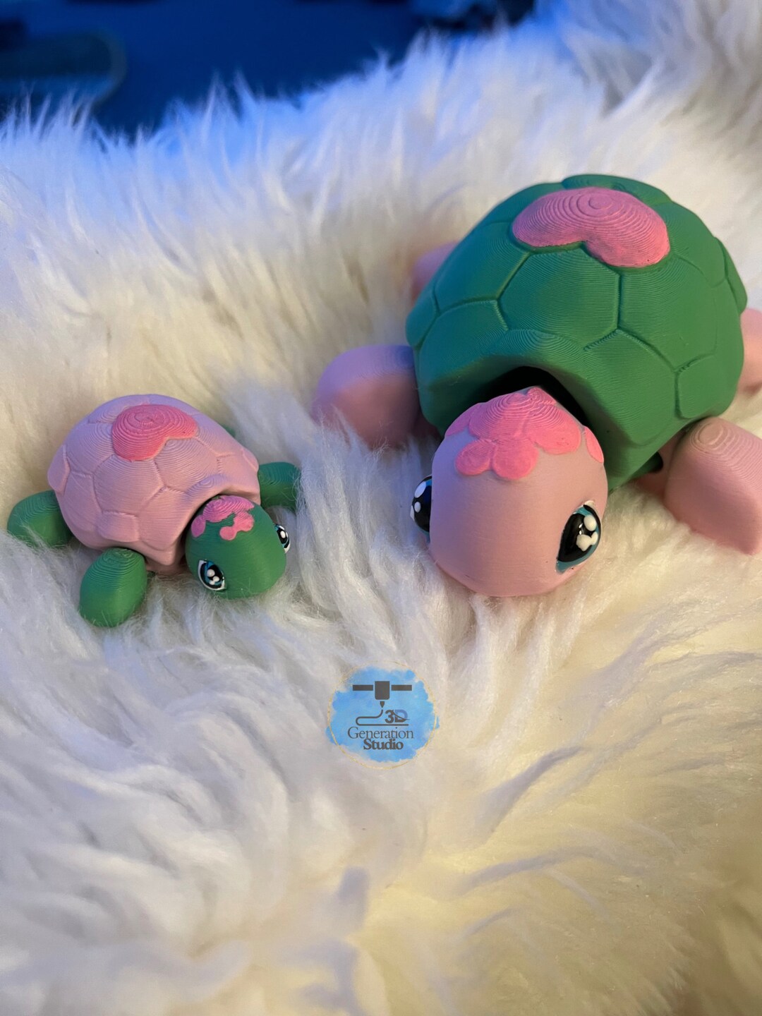Charming Mommy & Baby Turtle Figurine Set Perfect Gift for Moms 3D ...