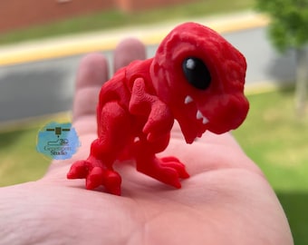 3D Dinosaur Toy | Articulated Flexi Dinosaur | Sensory Toy Gadget | Triceratop Jurasic Park | Desktop Decoration Velociraptor 3D Printed Toy