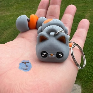Kitty Fidget Keychain | Cute Cat Keychain- Cat Charm- Kitty keychains | Kawaii Cat Keychain | Articulated Kitty Key Holder Cute Pet Keychain