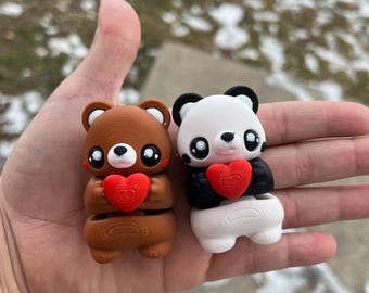 Cute Valentine Day Bear | 3D Printed Love Bear | Teddy Bear with heart | Valentine Flexi Fidget | Bear Keychain | Articulated Heart Bear