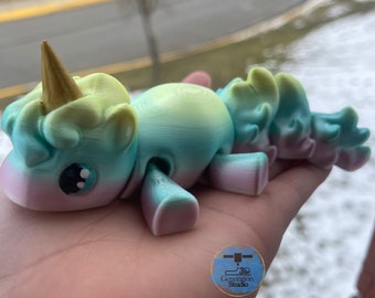 Articulated Magical Unicorn Toy, Posable 3D Printed Rainbow Unicorn, Desk Pet for Kids and Adults | Fidget Toy - Stress Toy | Pegacorn Toy