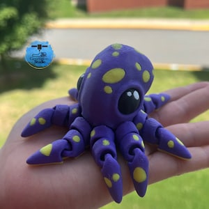 3D Printed Octopus | Cute Flexi Fidget Octopus | Articulate Cute Octopus | Fully Articulated Octopus | Sensory Toy | Sea Creature Toy Squid