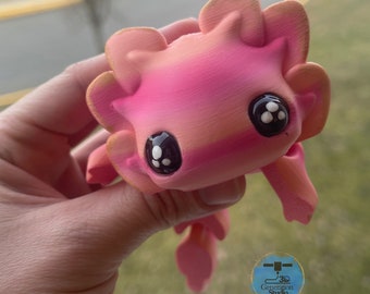 Adorable Axolotl Tadpole - ASMR sensory toy | Axolotl fidget sensory cute happy Axolotl articulated salamander | Kids gift, Fidget toy