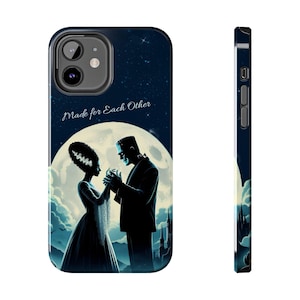 Fundas de teléfono resistentes de Frankenstein y la novia Frankenstein, funda de Halloween para iPhone, funda para teléfono Samsung, accesorios de Halloween, funda de teléfono espeluznante
