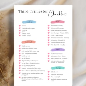 Third Trimester Checklist, Baby Planner, Pregnancy Checklist, Baby Shower Gift for Mom-to-Be,  Maternity Organizer, Expecting Mom Gift