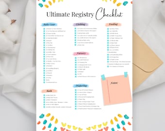 Ultimate registry checklist, Registry Checklist baby Planning Organizer Gift Registry Tracker Essential Items Checklist Registry Must-Haves