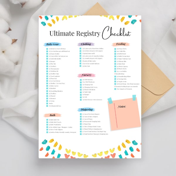 Ultimate registry checklist, Registry Checklist baby Planning Organizer Gift Registry Tracker Essential Items Checklist Registry Must-Haves