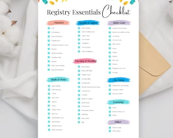 Registry essential checklist, Registry Checklist baby Planning Organizer Gift Registry Tracker Essential Items Checklist Registry Must-Haves