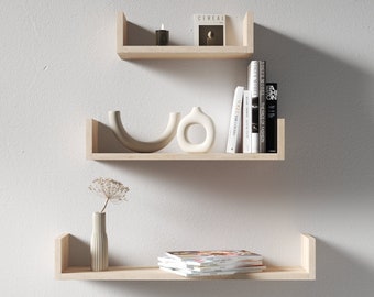 Book shelf SET of 3 shelves | Wall shelves for book lover | Strong bookshelf | Perfect floating book shelves SET of 3 shelves