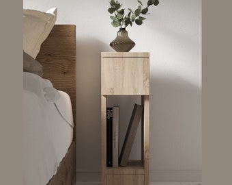 Bedside Table | Narrow End Table | Side Table Storage | Plywood Bedside Table | Simple Couch Table | Modern End Table | Side Table