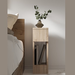 Bedside Table | Narrow End Table | Side Table Storage | Plywood Bedside Table | Simple Couch Table | Modern End Table | Side Table