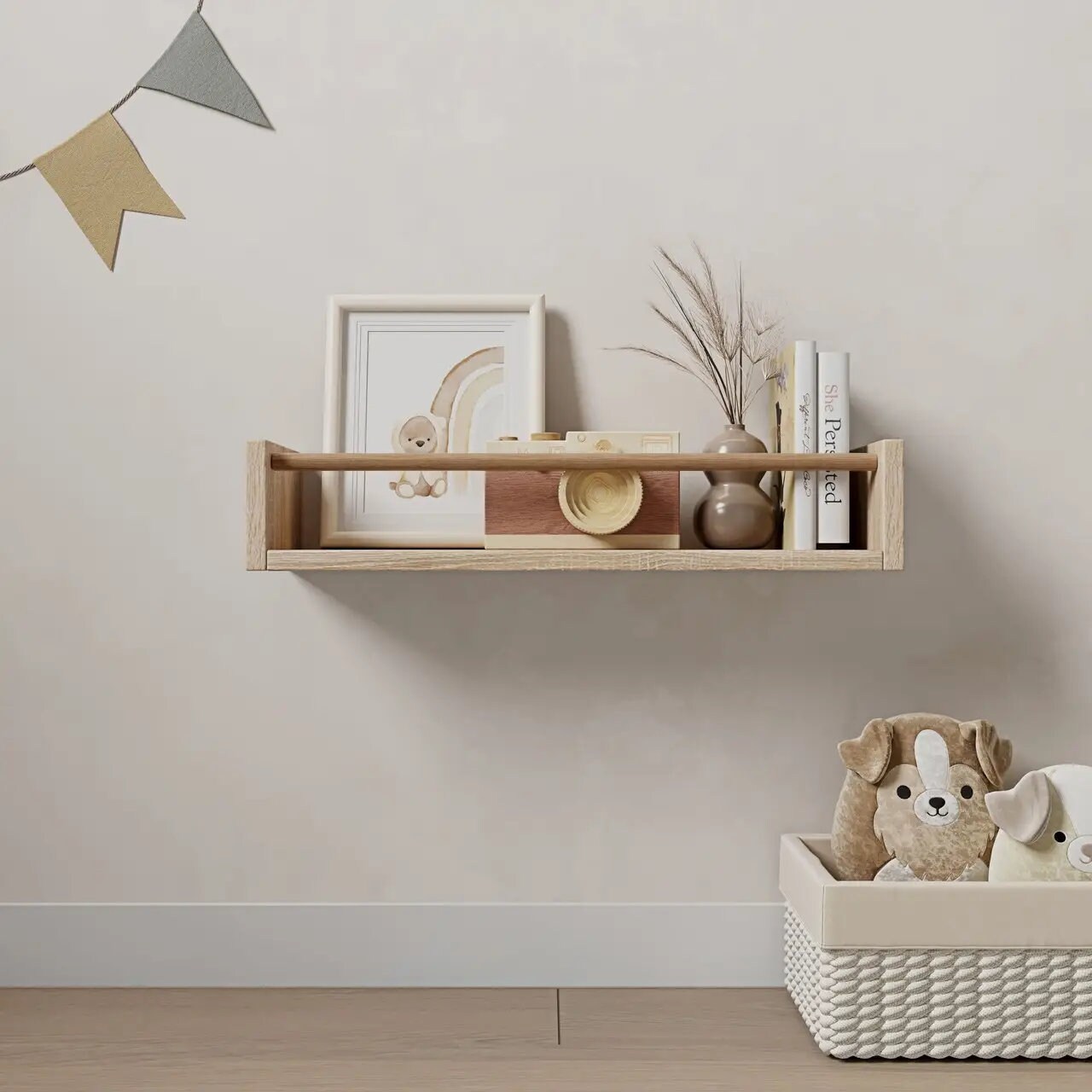 Nursery Bookshelf Wall Decor Stylish Floating Shelves for Kids Room ...
