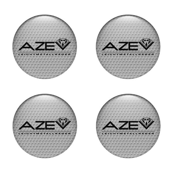 Set of 4 Silicone Emblem with Unique logo AZEV / suitable for auto tuning,car interior, laptop,Phone ,Rims Cap and other