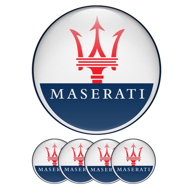 Set of 4 Silicone Emblem with Unique logo MASERATI / for auto tuning,car interior,Center caps rims,Phone ,Rims Cap and other,,best gift