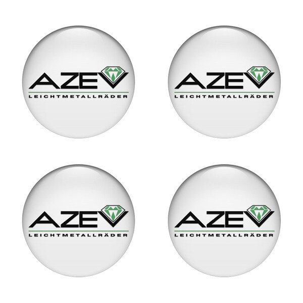 Set of 4 Silicone Emblem with Unique logo AZEV / suitable for auto tuning,car interior, laptop,Phone ,Rims Cap and other