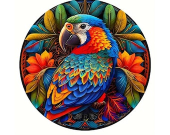 WoodenJigsaw Puzzle Parrot- Laser Cut Vibrant Eco-Friendly Sustainable Gift, Brain Teaser for Adults & Kids, Perfect Gift for Bird Lovers